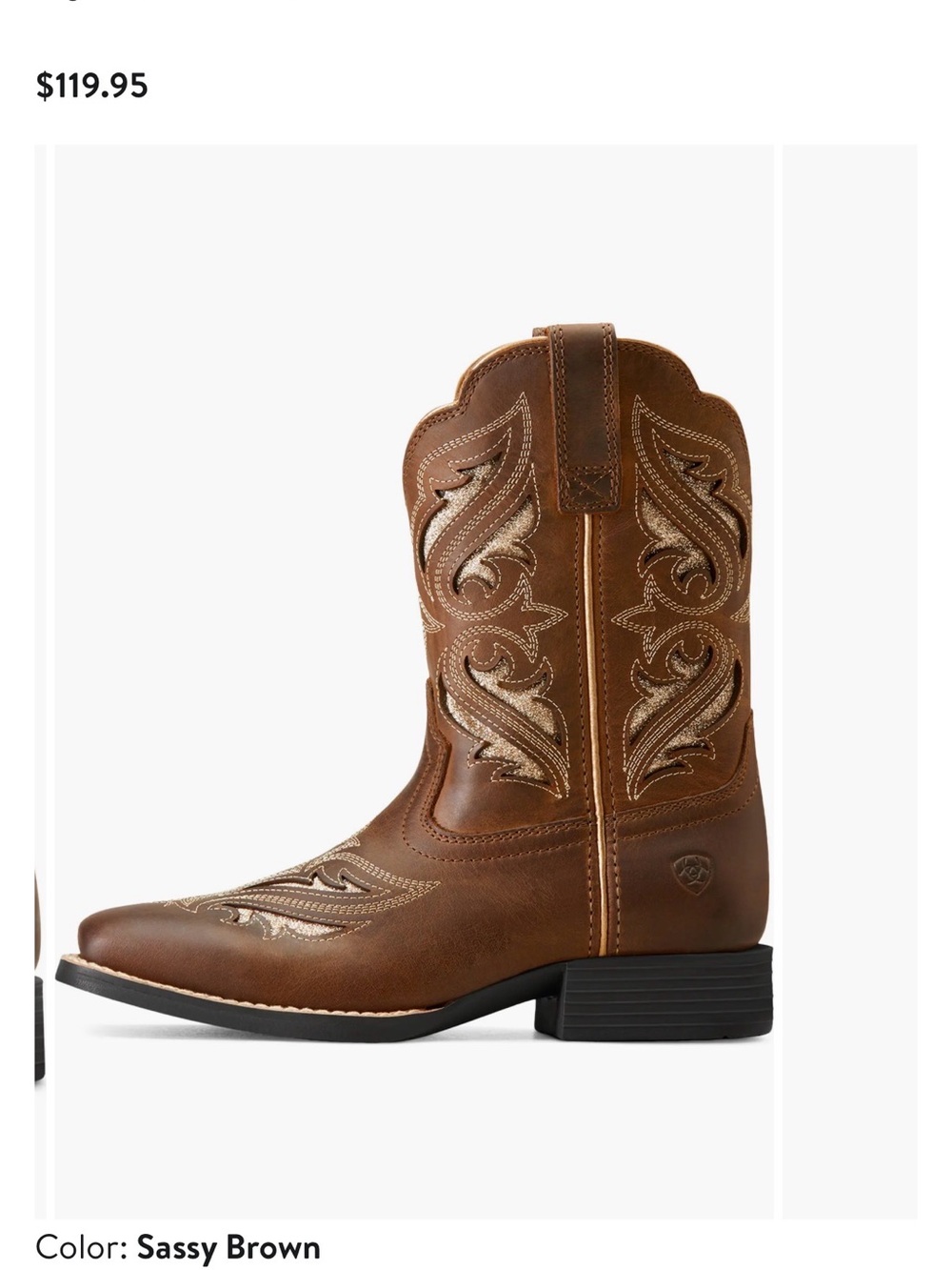 Ariat Kids' Round Up Bliss Western Boot brown 12